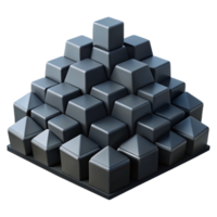 dramatic contemporary elegant minimalist A field of densely packed, geometric shapes in shades of deep black and charcoal gray, with a subtle, gradient lighting, in a brutalist, architectural... png
