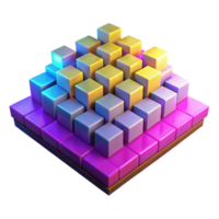 beautiful artistic wonderful traditional A field of randomly generated, pixelated squares in a vibrant, 8-bit color palette, with a bright, neon lighting, in a retro, pixel art style premium detailed png