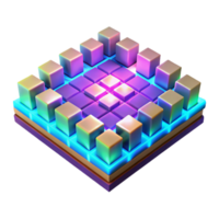 vibrant classic wonderful artistic A field of randomly generated, pixelated squares in a vibrant, 8-bit color palette, with a bright, neon lighting, in a retro, pixel art style 4K exclusive png