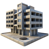 wonderful creative extraordinary abstract A single, brutalist concrete apartment complex, harsh midday sun, stark shadows, dystopian, photorealistic, professional authentic png