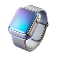 vibrant creative impressive traditional A single, sleek silver smartwatch displaying a complex holographic interface, lit by a single beam of white light, minimalist style high quality 4K png