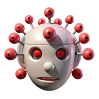 elegant modern vibrant abstract A swarm of nanobots forming a human face, each bot emitting a tiny red light, abstract style 4K high resolution png