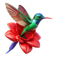 extraordinary contemporary serene minimalist A close-up of a hummingbird hovering near a bright red flower, vibrant colors, macro photography, dynamic motion blur genuine genuine png