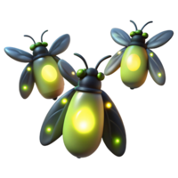 dramatic creative magnificent artistic A group of fireflies illuminating a dark forest at night, bioluminescent glow, magical realism, long exposure photography high resolution premium png