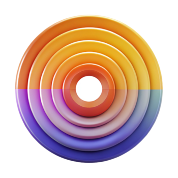 elegante astratto sereno artistico un' serie di concentrico cerchi radiante verso l'esterno, con un' pendenza colore schema in transizione a partire dal caldo per freddo tonalità esclusivo 4k png