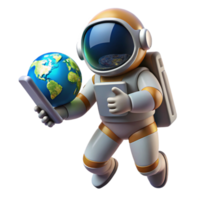 extraordinary modern beautiful abstract A lone astronaut floating in space, holding a futuristic tablet displaying Earth, dramatic backlighting, photorealistic style premium detailed png