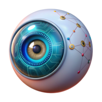 stunning abstract magnificent traditional A close-up of a holographic projection of a human eye, intricate details and data streams visible within, sci-fi interface style original high resolution png