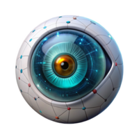 wonderful traditional wonderful contemporary A close-up of a holographic projection of a human eye, intricate details and data streams visible within, sci-fi interface style genuine professional png