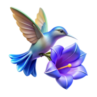 magnificent abstract stunning modern A hummingbird hovering over a luminous, dew-kissed bluebell flower, with intricate details and soft, diffused natural light, in a hyperrealistic style high... png