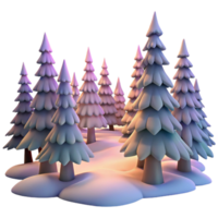 impressive traditional vibrant artistic A snow-covered pine forest at dawn, with soft, pastel colors and a serene, peaceful atmosphere, in an Impressionist painting style professional authentic png