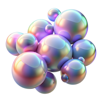 elegante moderno magnífico artístico uma campo do flutuando, iridescente bolhas, refletindo uma espectro do pastel cores, dentro uma gravidade zero meio Ambiente exclusivo autêntico png