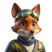 extraordinary modern elegant artistic A portrait of a steampunk fox, wearing a monocle and a small, brass backpack, cunning expression, dynamic, dramatic lighting high resolution detailed png