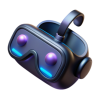 serene artistic serene creative A pair of virtual reality goggles floating in mid-air, sleek black design with glowing lenses, soft ambient lighting, minimalist style authentic genuine png