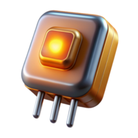 vibrant creative dramatic traditional A single, oversized transistor emitting a warm orange glow, detailed metallic texture, dramatic lighting, retrofuturistic style high resolution authentic png