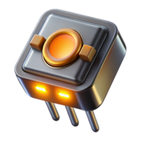 extraordinary abstract extraordinary rustic A single, oversized transistor emitting a warm orange glow, detailed metallic texture, dramatic lighting, retrofuturistic style genuine high resolution png