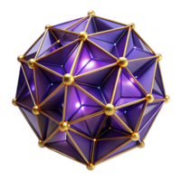 serene vintage stunning modern Geometric fractals in shades of deep violet and electric blue, interconnected by glowing, golden threads, lit by a soft, ambient light, rendered in a minimalist,... png