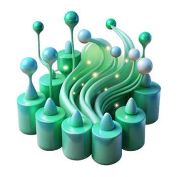 magnífico tradicional magnífico tradicional un resumen representación de datos fluir, visualizado como corrientes de brillante partículas Moviente a lo largo complejo caminos, prestados en frio blues y... png