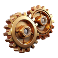 serene modern magnificent artistic Interlocking, metallic gears and cogs, in copper and brass tones, with a dramatic chiaroscuro lighting effect. Steampunk style detailed authentic png