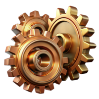 impressive abstract wonderful creative Interlocking, metallic gears and cogs, in copper and brass tones, with a dramatic chiaroscuro lighting effect. Steampunk style 4K detailed png
