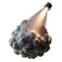 serene modern magnificent vintage A swirling mass of smoke and dust, illuminated by a single, spotlight-like beam of white light. Photorealistic style high quality original png