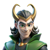 vibrant contemporary serene modern A mischievous Loki transforming into a raven, rendered in a stylized, graphic novel style with sharp lines and contrasting colors original professional png
