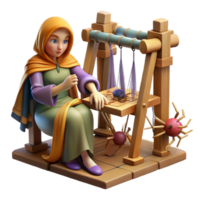 serene classic serene minimalist A cunning Arachne weaving a tapestry in her lair, depicted in a detailed, Pre-Raphaelite style with rich colors and intricate patterns high resolution high quality png