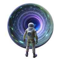 dramatic vintage extraordinary artistic A lone astronaut gazing at a giant, swirling vortex of binary code in space, nebula lighting, cosmic horror style detailed genuine png