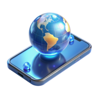 wonderful contemporary magnificent rustic A transparent, levitating smartphone displaying a holographic world map, cool, ambient lighting, minimalist style premium high quality png