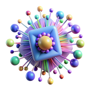 serene rustic dramatic vintage A quantum computer core emitting streams of colorful particles, dynamic lighting, abstract style 4K high quality png