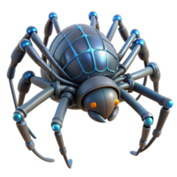 elegant minimalist wonderful traditional A giant robotic spider weaving a web of fiber optic cables, soft, ambient lighting, cyberpunk style authentic high resolution png