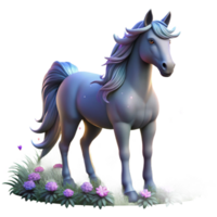 elegant minimalist extraordinary artistic A majestic unicorn with a silver mane and horn grazing in a field of ethereal, glowing flowers, twilight lighting, fantasy art style authentic high resolution png