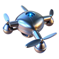 extraordinary modern extraordinary rustic A single, levitating AI-powered drone, its sleek metallic body reflecting the surrounding environment, lit by a cool, crisp daylight high quality 4K png