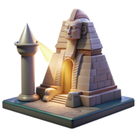 elegant rustic serene abstract A mysterious sphinx guarding a hidden temple, illuminated by a single beam of light, ancient Egyptian style high quality original png