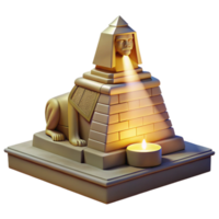 wonderful vintage dramatic classic A mysterious sphinx guarding a hidden temple, illuminated by a single beam of light, ancient Egyptian style premium premium png