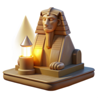 impressive vintage stunning modern A mysterious sphinx guarding a hidden temple, illuminated by a single beam of light, ancient Egyptian style exclusive genuine png