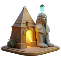 impressive artistic impressive contemporary A mysterious sphinx guarding a hidden temple, illuminated by a single beam of light, ancient Egyptian style high resolution high resolution png