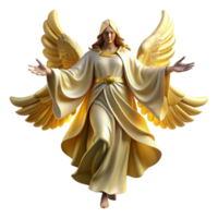 impressive abstract dramatic classic A celestial being with flowing robes and glowing wings descending from the heavens, bathed in golden light, baroque style authentic genuine png