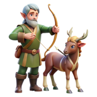 stunning creative magnificent abstract A wise old centaur teaching a young elf archery in a sunlit forest glade, soft and warm lighting, fantasy illustration style high resolution high quality png