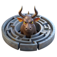 elegant minimalist elegant contemporary The Minotaur trapped in the labyrinth, shafts of light piercing the darkness, graphic novel style authentic high quality png