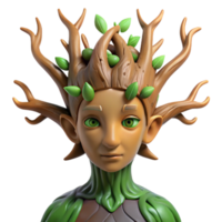 extraordinary artistic dramatic abstract A dryad merging with a tree, bark and skin blending seamlessly, surrealism style, soft lighting authentic original png