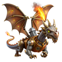 vibrant vintage stunning contemporary A steampunk dragon with gears and pipes for wings, breathing steam and fire, dramatic, fiery lighting premium genuine png