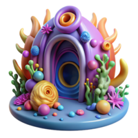 beautiful vintage vibrant vintage A portal swirling with vibrant colors, leading to an unknown dimension, surrounded by strange, alien flora, psychedelic style high resolution high quality png