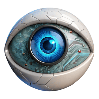 impressionante moderno Maravilhoso moderno uma fechar-se do uma do ciborgue olho, intrincado circuitos visível abaixo a sintético pele, refletindo uma digital paisagem urbana, biométrico arte estilo Alto qualidade profissional png