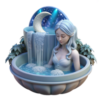 vibrant abstract elegant classic A celestial nymph bathing in a moonlit waterfall, Greek mythology, soft lighting, pre-Raphaelite style, ethereal beauty high quality premium png