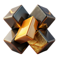 vibrant traditional elegant creative Fractured geometric shapes of polished obsidian and brushed gold, intersecting and overlapping, lit by a soft, diffused amber glow professional authentic png