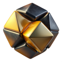 beautiful contemporary magnificent minimalist Fractured geometric shapes of polished obsidian and brushed gold, intersecting and overlapping, lit by a soft, diffused amber glow original 4K png