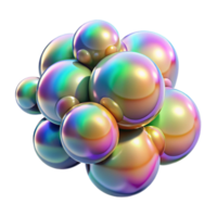 extraordinary vintage beautiful creative A cluster of iridescent bubbles floating in zero gravity, reflecting a spectrum of rainbow colors, with a dreamlike, surrealist style premium professional png