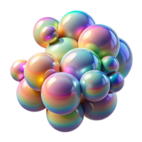 magnificent modern dramatic creative A cluster of iridescent bubbles floating in zero gravity, reflecting a spectrum of rainbow colors, with a dreamlike, surrealist style original detailed png