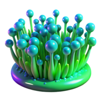 stunning classic impressive minimalist A field of pulsating, bioluminescent algae, in shades of electric green and neon blue, with a vibrant, psychedelic style high quality authentic png