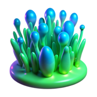wonderful abstract wonderful traditional A field of pulsating, bioluminescent algae, in shades of electric green and neon blue, with a vibrant, psychedelic style original professional png